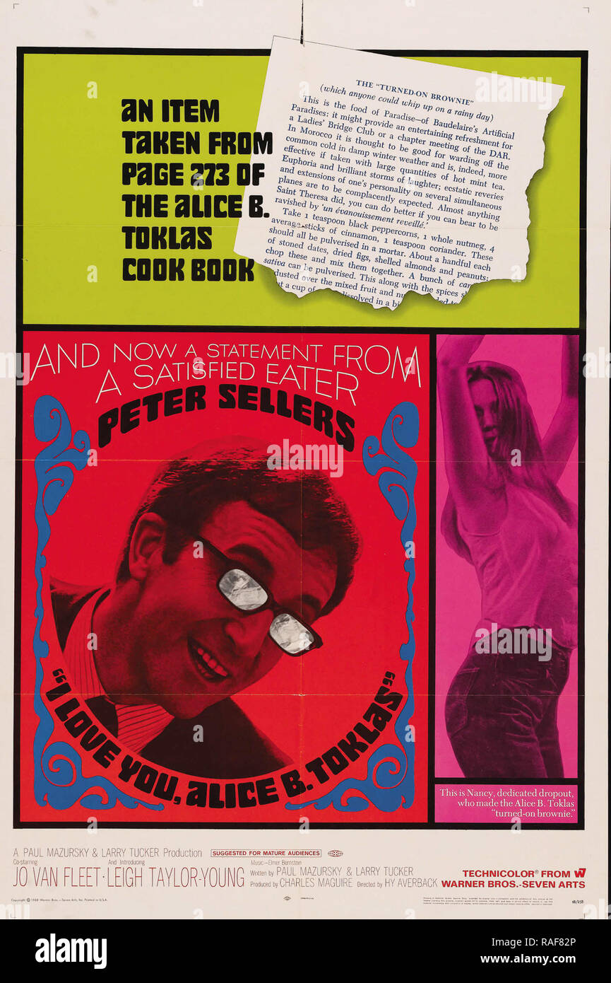 Je t'aime, Alice B. Toklas ! (Warner Brothers, 1968), l'Affiche de référence de dossier Peter Sellers 33636 821THA Banque D'Images