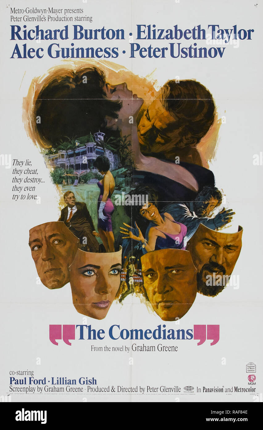 Les comédiens (MGM, 1967), l'affiche Richard Burton, Elizabeth Taylor référence #  33636 Fichier 850THA Banque D'Images