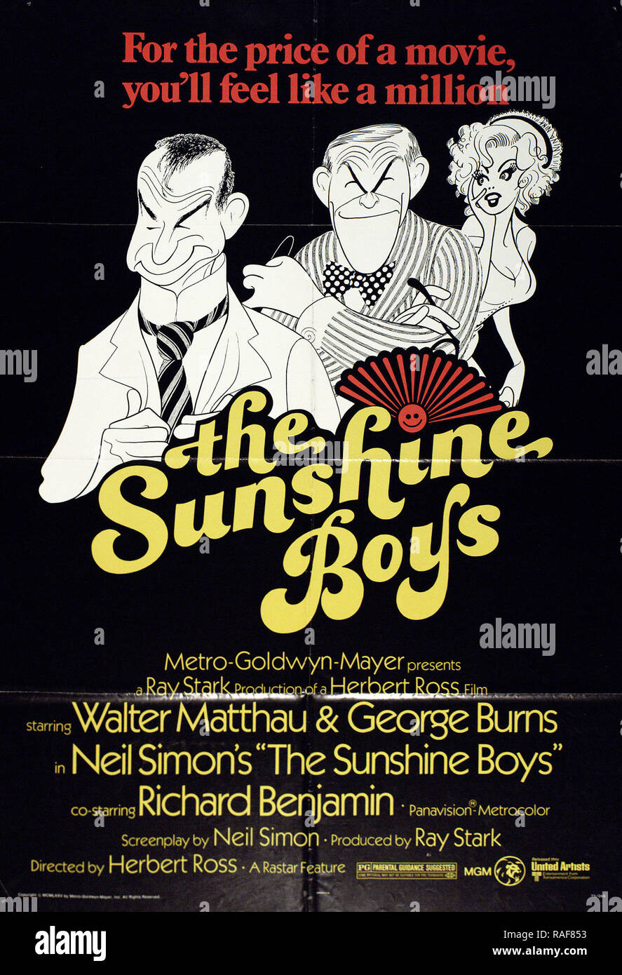 Les Sunshine Boys (MGM, 1975), l'affiche Walter Matthau, George Burns Référence de fichier #  33636 864 THA Banque D'Images