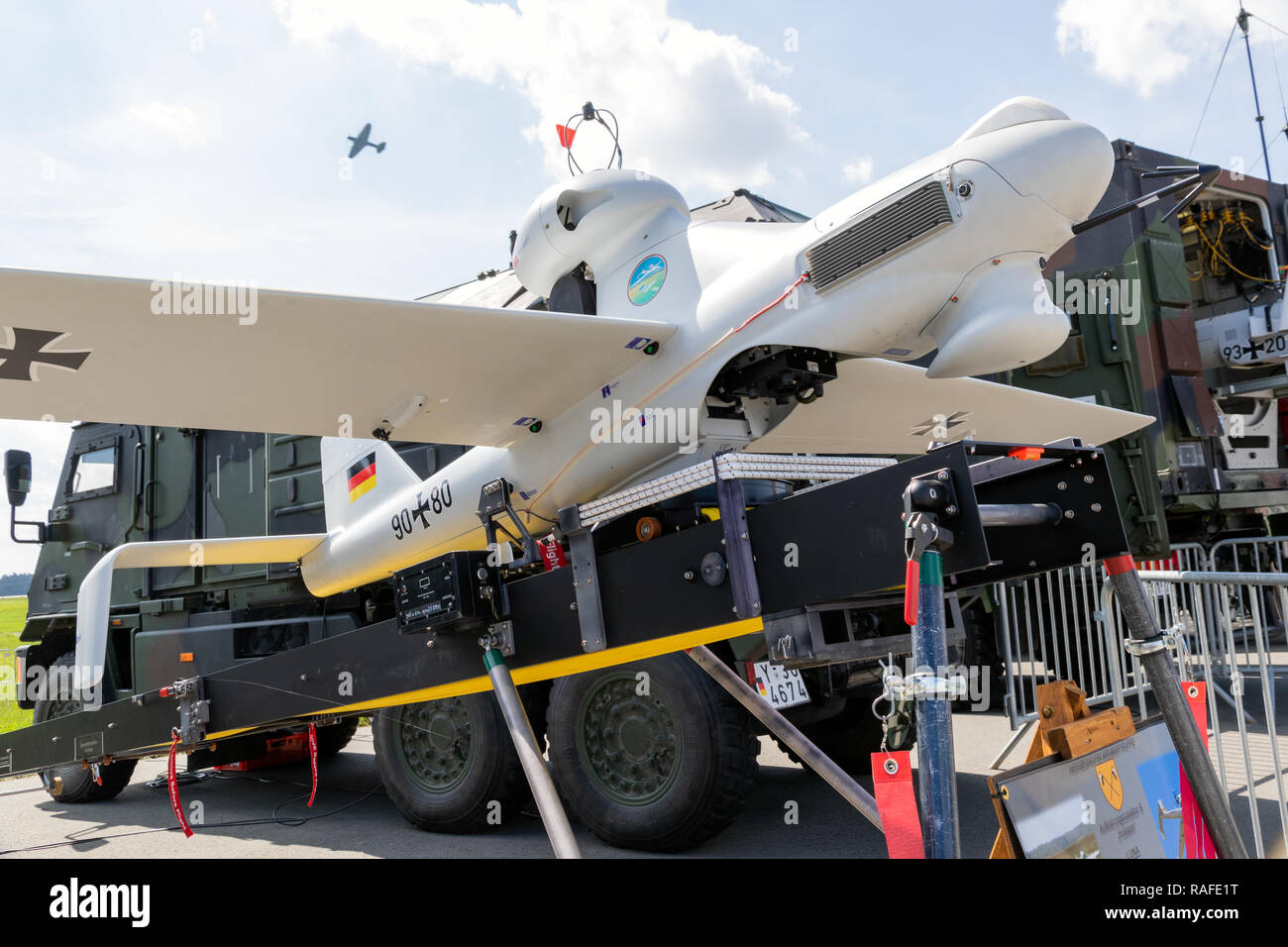 BERLIN, ALLEMAGNE - Apr 27, 2018 : TUAS LUNA NG Drone de l'armée allemande en vedette à la Berlin ILA Airshow. Banque D'Images