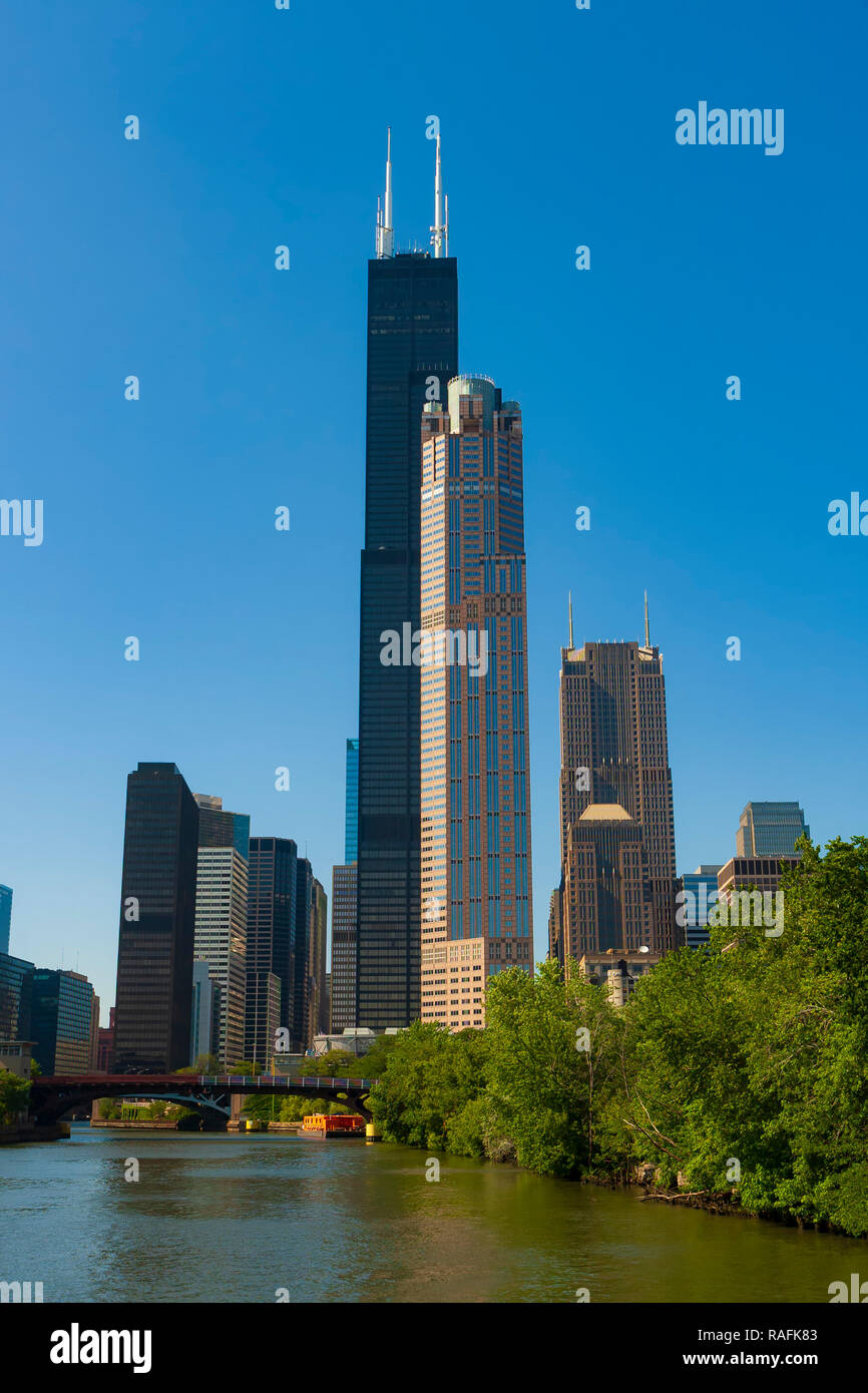 Chicago, Illinois, communément connue sous le nom, la ville est la troisième ville la plus peuplée des États-Unis. Banque D'Images