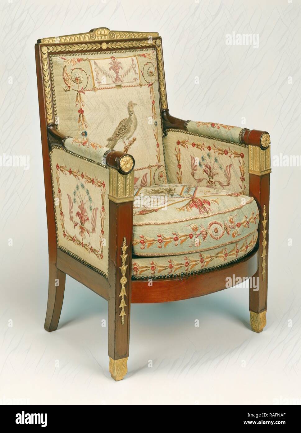 Un canapé et fauteuils dix cadres, attribué à François-Honoré-Georges Jacob-Desmalter (Français, 1770 - 1841 repensé Banque D'Images