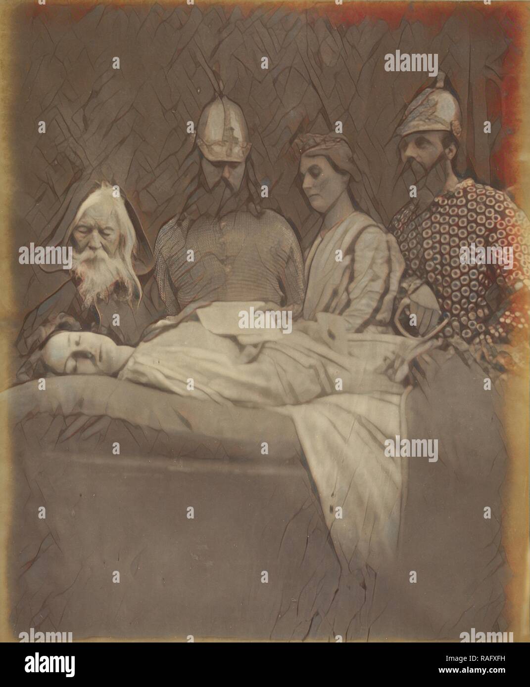 Elaine et ils portaient avec révérence dans son hall, Julia Margaret Cameron (britannique, né en Inde, 1815 - 1879), l'eau douce repensé Banque D'Images