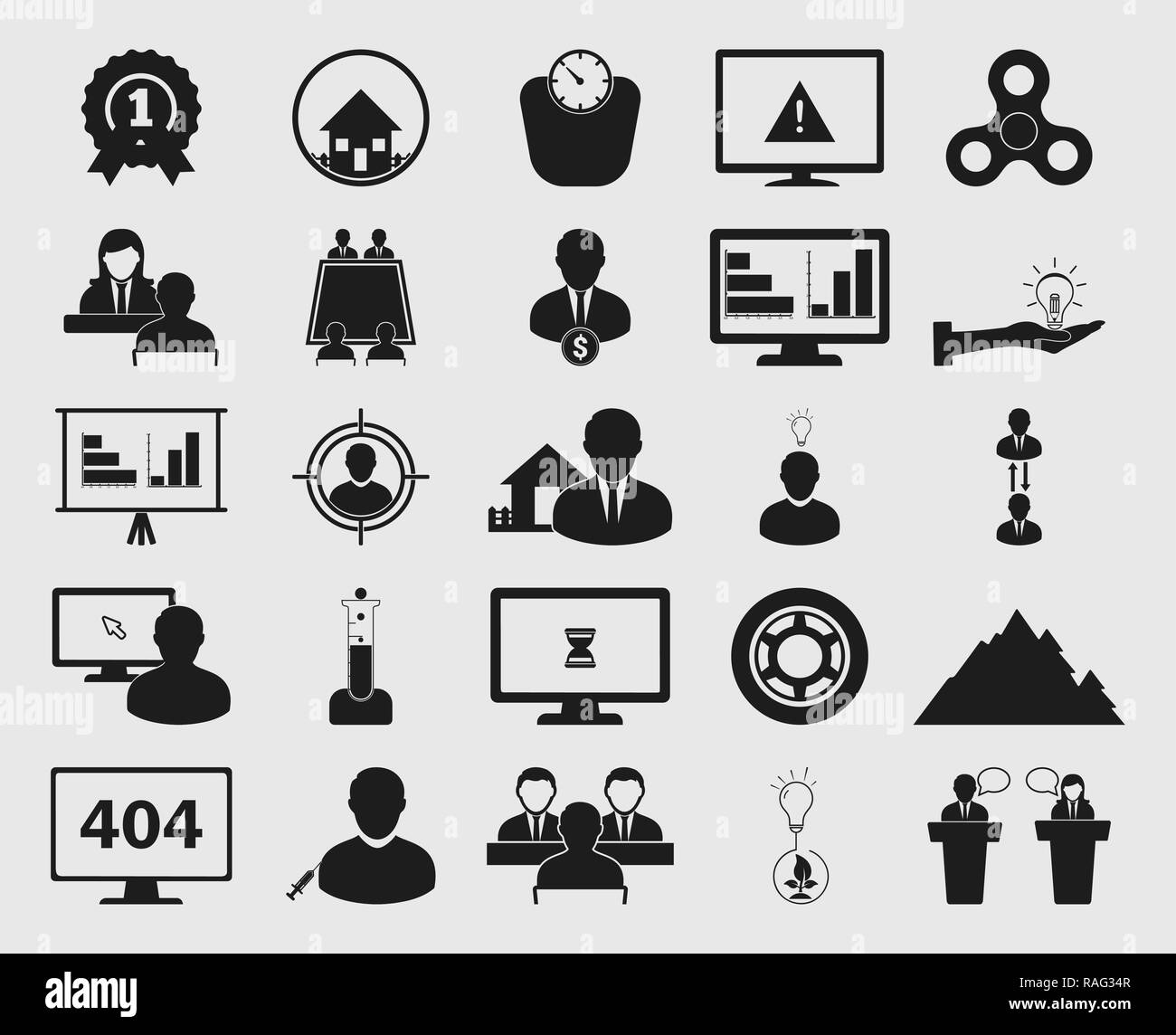 Business icon set. EPS vectoriel style plat Illustration de Vecteur