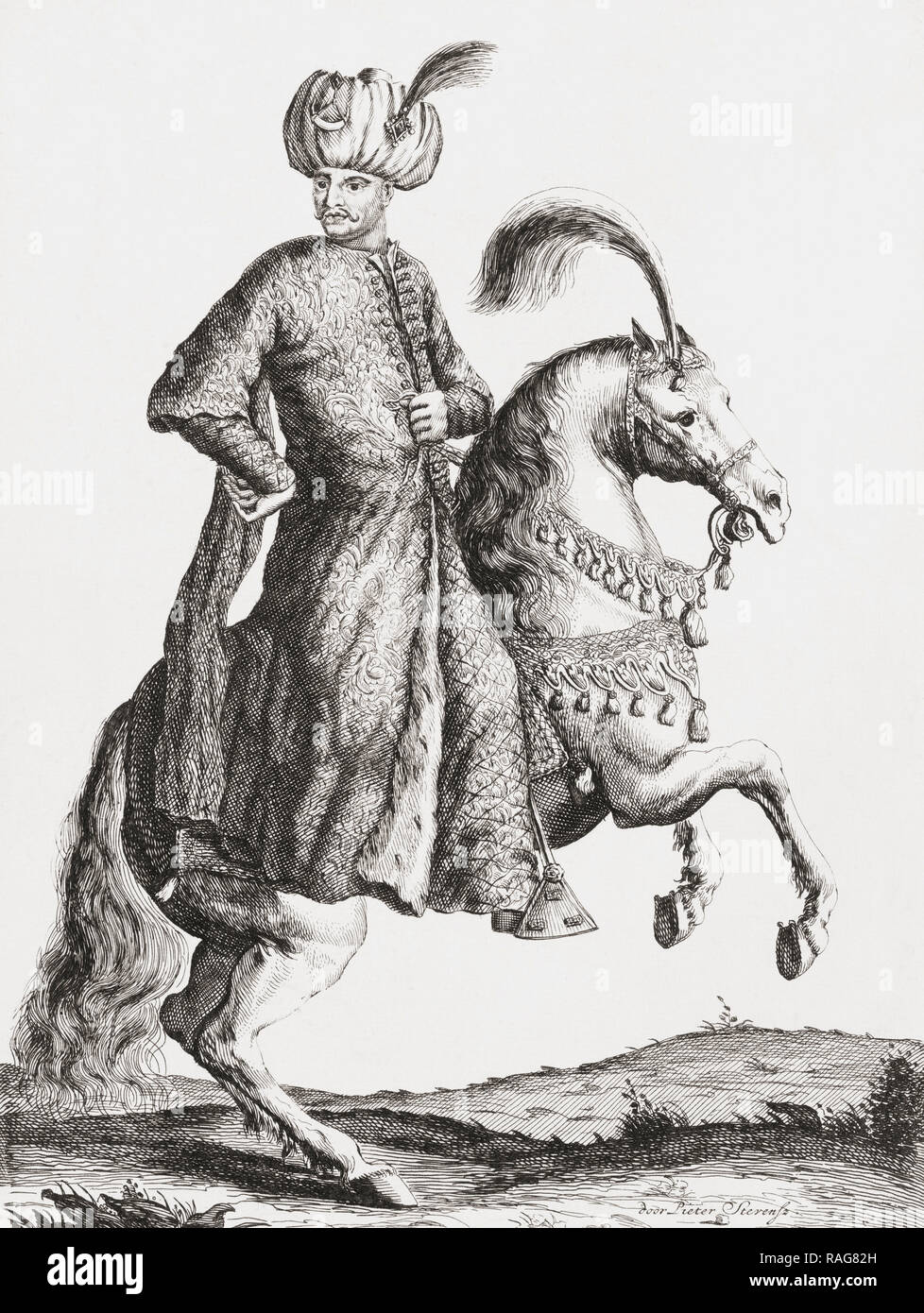 Mehmed IV, également connu sous le nom de Mehmet IV et Mehmed ou Mehmet le chasseur, 1642-1693. Sultan de l'Empire Ottoman. Après une 18e siècle imprimer. Banque D'Images