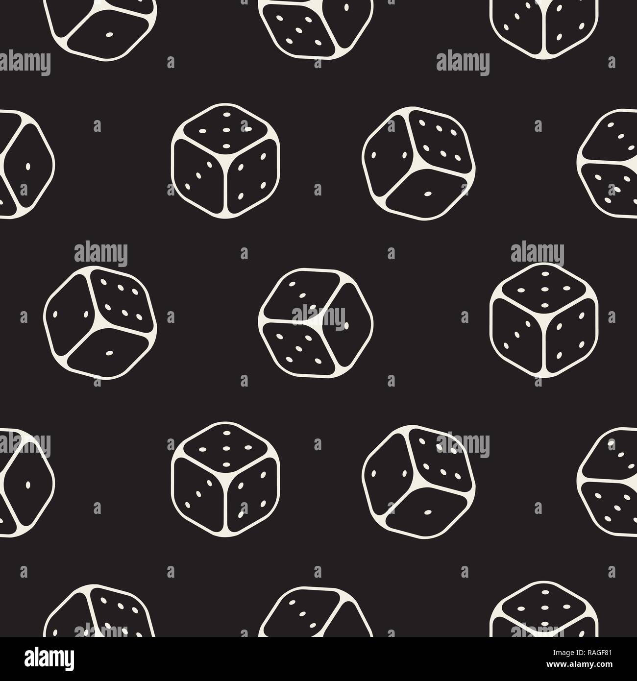 Icônes de ligne modèle homogène dés fond neutre monochrome. Illustration de Vecteur