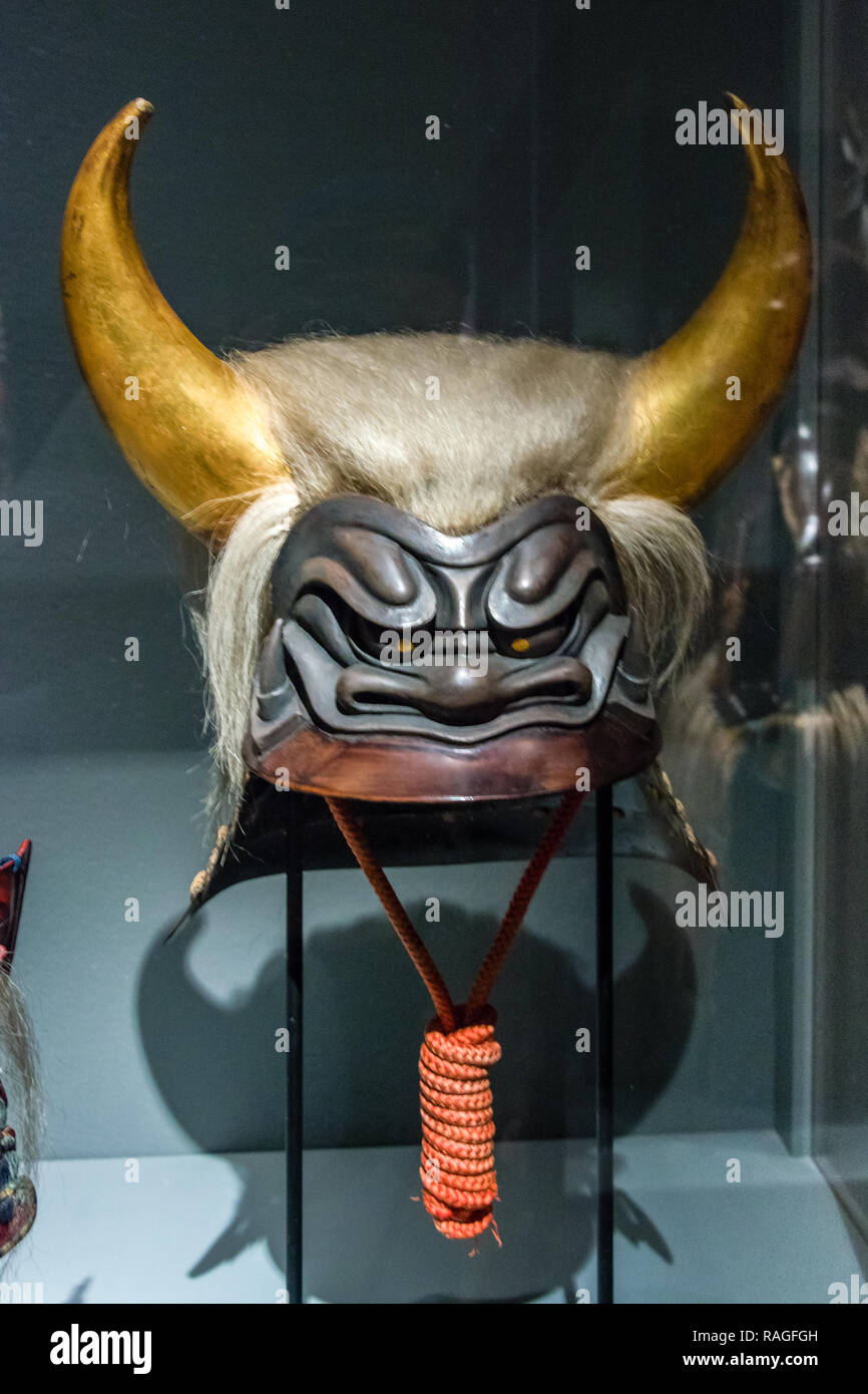 Casque féroce Samurai Banque D'Images