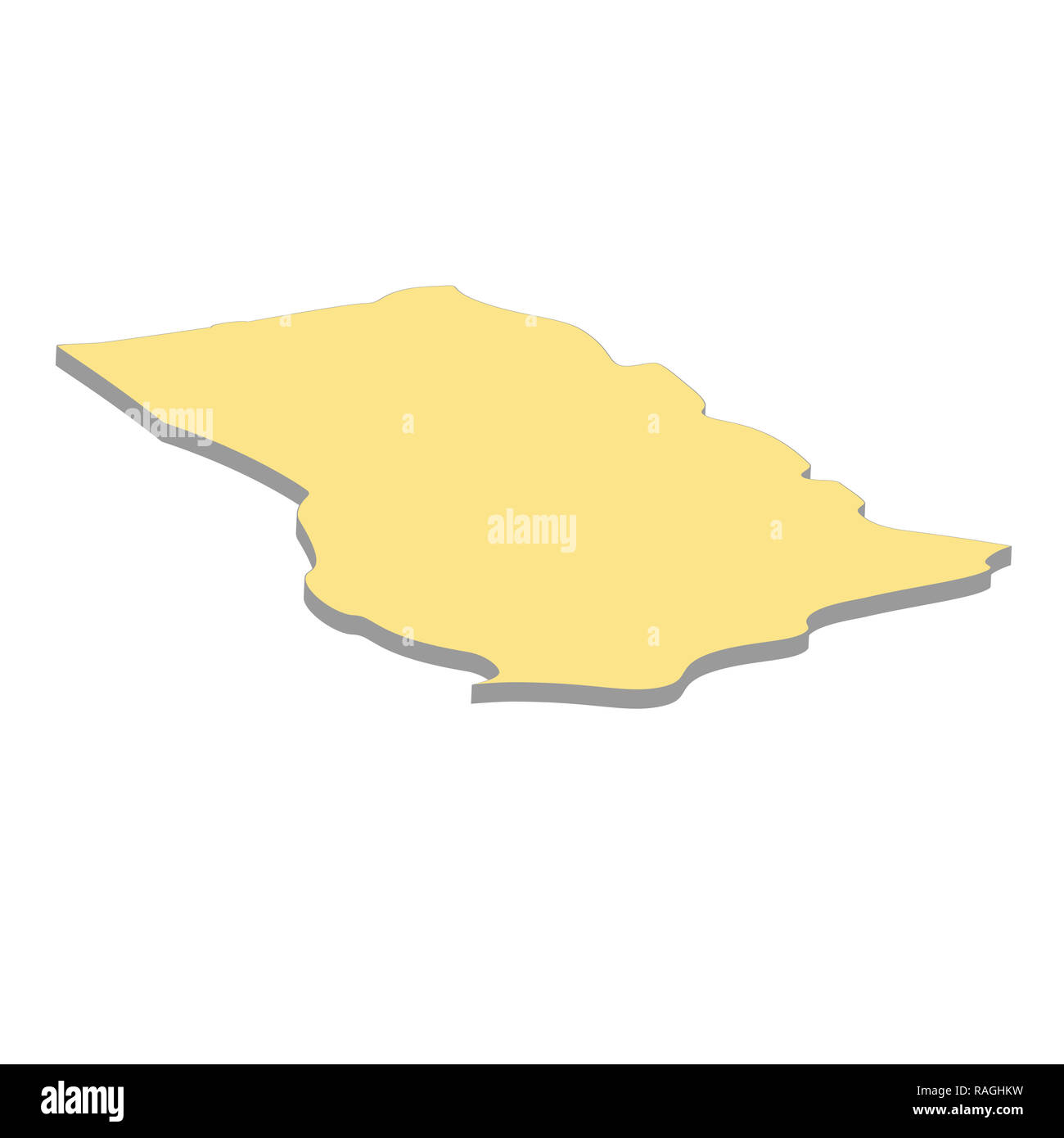 3d de la carte du Ghana. Silhouette de Ghana site illustration Banque D'Images