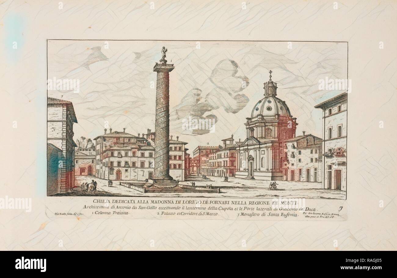 Chiesa dedicata alla Madonna di Loreto dè Fornari de nella regione Monti, il nvovo teatro delle fabriche et edifici repensé Banque D'Images