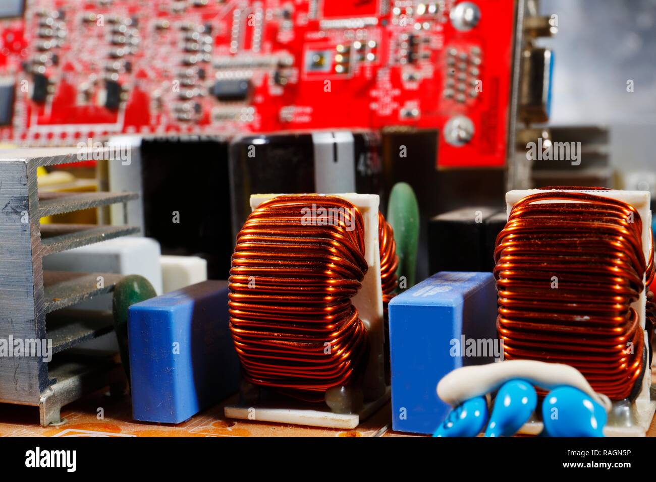 Composants de circuits d'ordinateurs, close-up. Banque D'Images