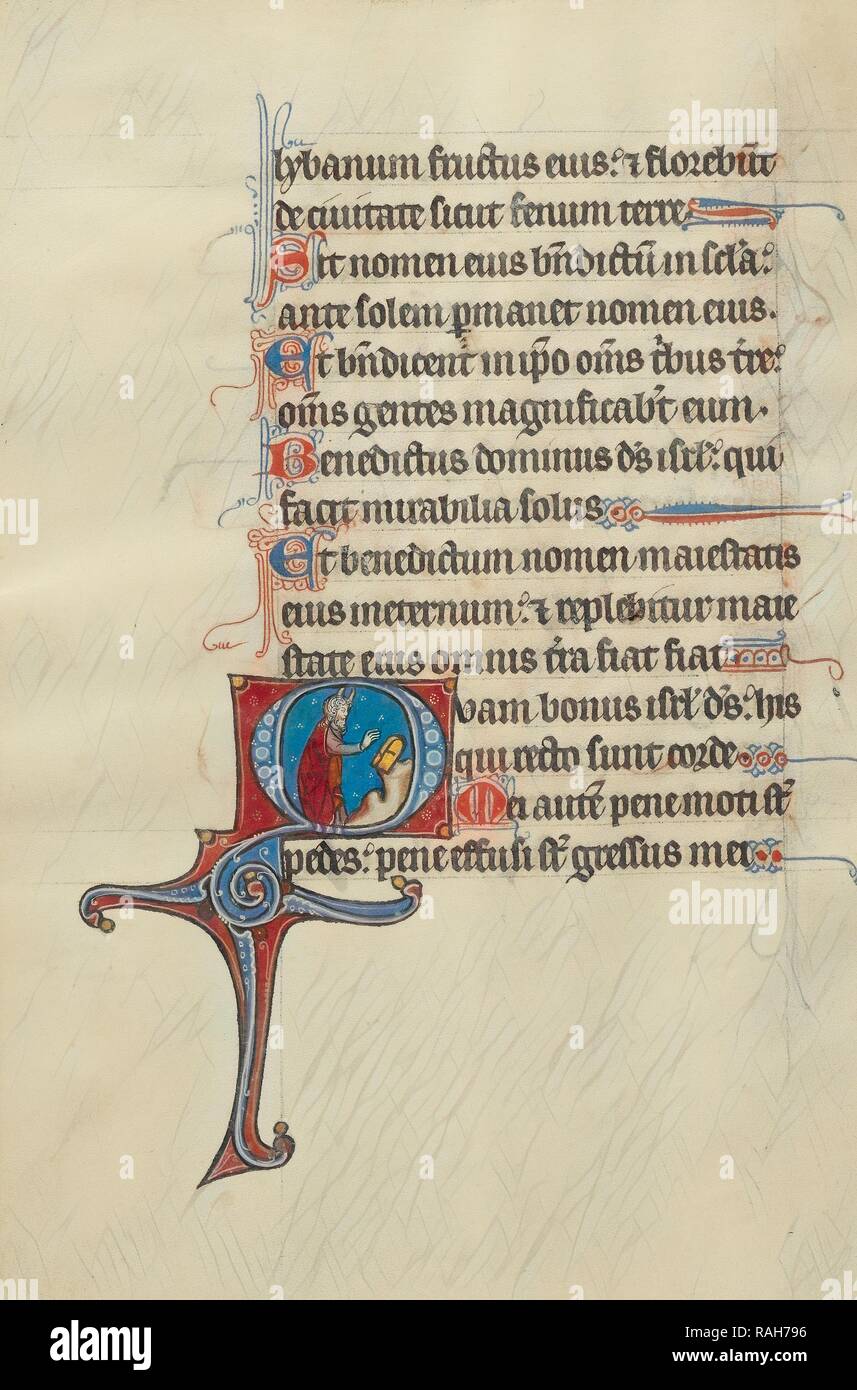 Initiale O : Moïse brisant les tables de la Loi, maître de Bute, franco-Flamands (actif vers 1260 - 1290), Paris ( repensé Banque D'Images
