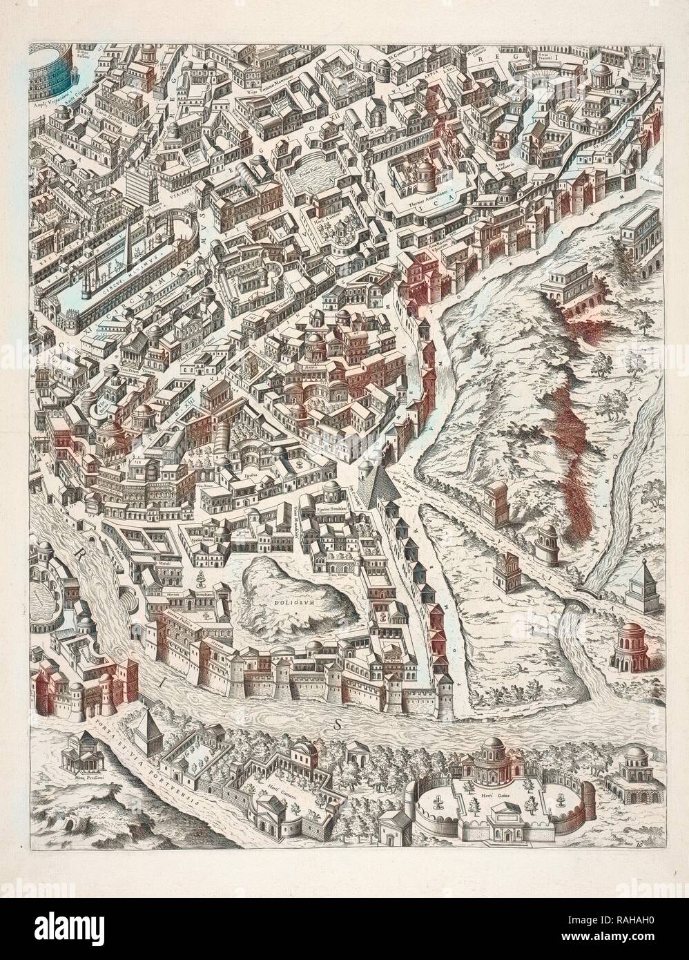 Urbis Romae Sciographia Antiquus ex Monumentis. Accuratiss Delineata. Collection de cartes de Rome, du Pérac, Etienne repensé Banque D'Images