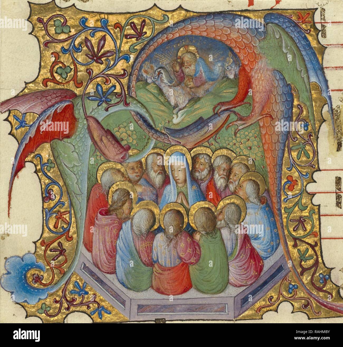 Une première : la Pentecôte, attribué à Stefano da Verona (Italien (Lombard), 1374 - après 1438), Lombardie, Italie, sur repensé Banque D'Images