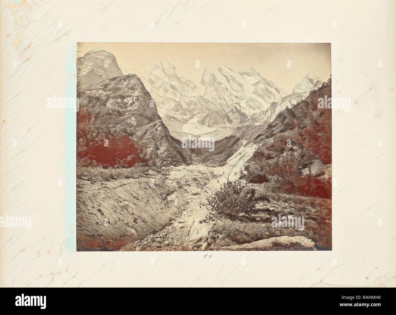 Sommets enneigés près du glacier d'Gangootri, Samuel Bourne (anglais, 1834 - 1912), Uttarakhand, Inde, vers 1866, d'albumen repensé Banque D'Images
