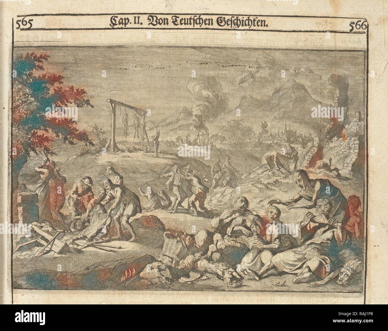 La famine de 1637, Allgemeine Schau-Bühne der Welt, de l'Oder, Beschreibung der vornehmsten Welt-Geschichte, Ludolf, Hiob repensé Banque D'Images