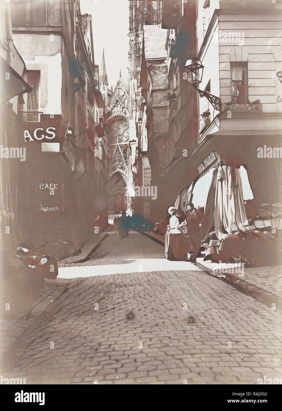 Rouen rue de l'epicerie, anonyme, c. 1890 - c. 1920, France. Repensé par Gibon. L'art classique avec une touche moderne repensé Banque D'Images