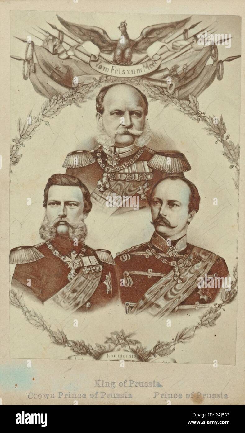Composition de trois portraits de Wilhelm I comme roi de Prusse, Friedrich III en tant que prince héritier de Prusse et Wilhelm repensé Banque D'Images