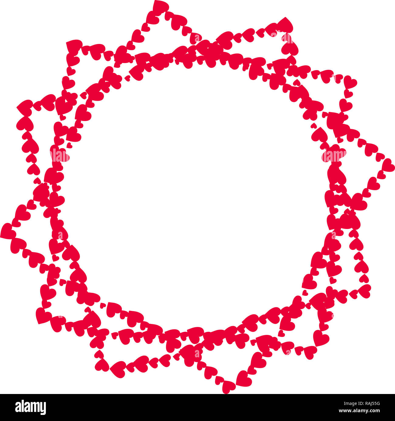 Cadre Photo Rouge Frontiere Creative Faite De Coeurs En Forme D Etoile Sur Fond Blanc Isole Modele A Copier L Espace Pour La Saint Valentin Ou Un Mariage Je Photo Stock Alamy