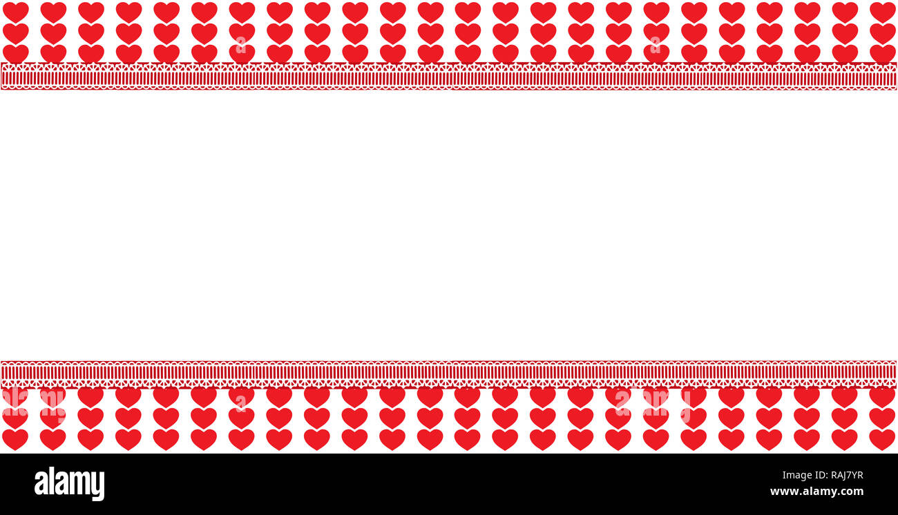 Modèle de fête avec de l'espace pour le texte sur fond blanc à rayures coeur encadré de dentelle. Résumé de l'élément de conception. Noël, nouvel an, saint valentin h Banque D'Images