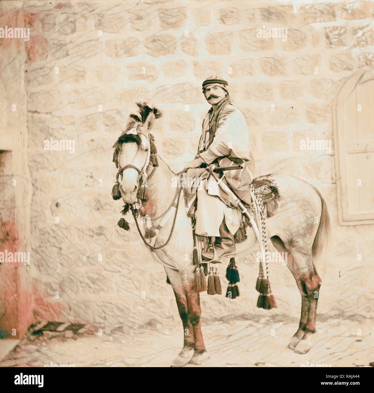 Costume bédouin colonie américaine, Jérusalem. 1898, en Israël. Repensé par Gibon. L'art classique avec une touche moderne repensé Banque D'Images