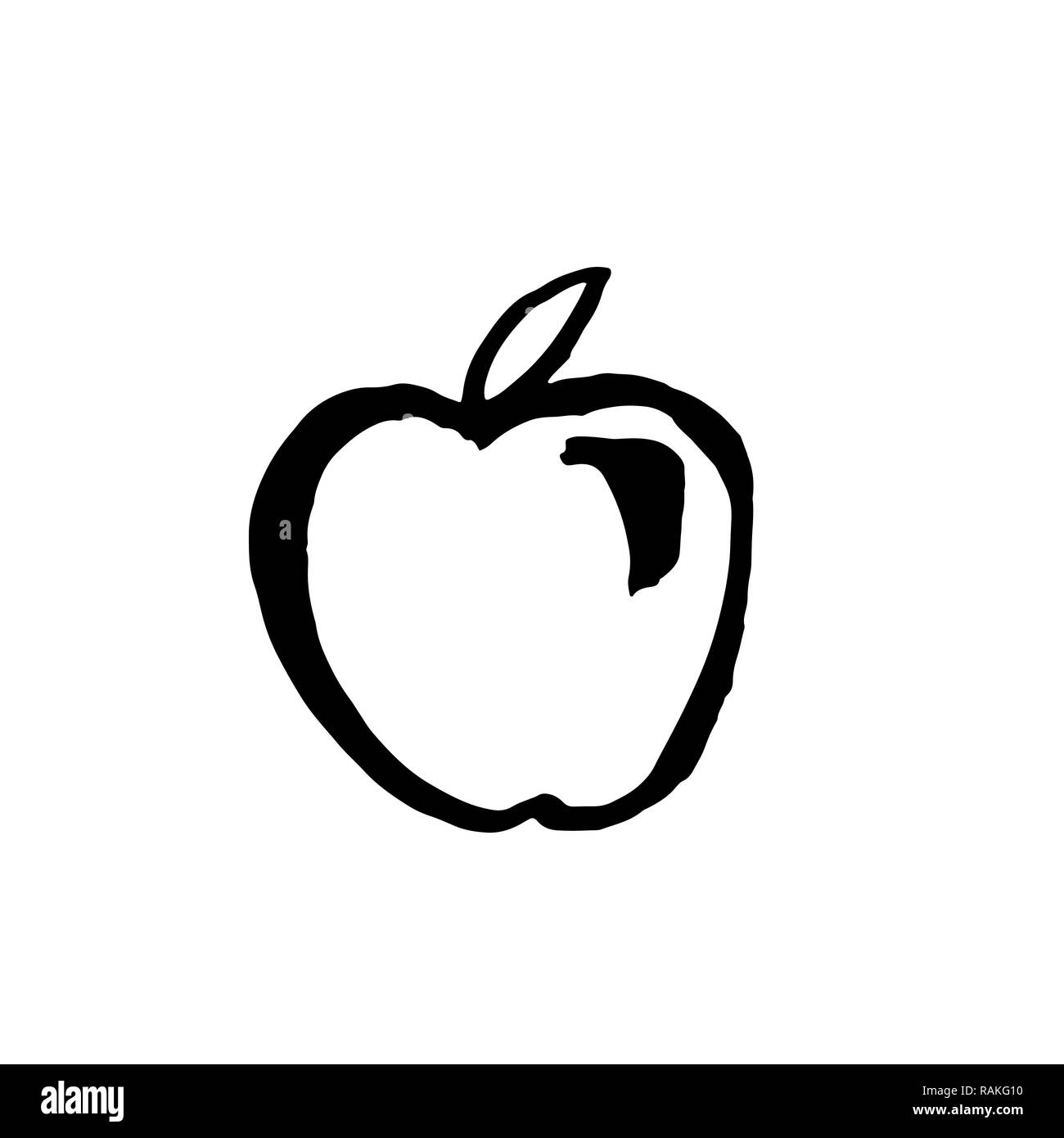 L'icône grunge Apple. Vector illustration. Illustration de Vecteur
