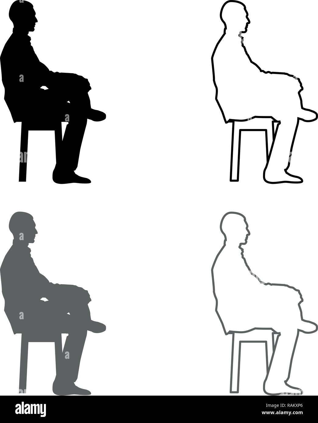 pix Silhouette Homme Assis Dessin https www alamyimages fr homme assis poser jeune homme est assis sur une chaise avec sa jambe jete ensemble icone silhouette vecteur de couleur gris noir contour simple style plat j imag image230319438 html