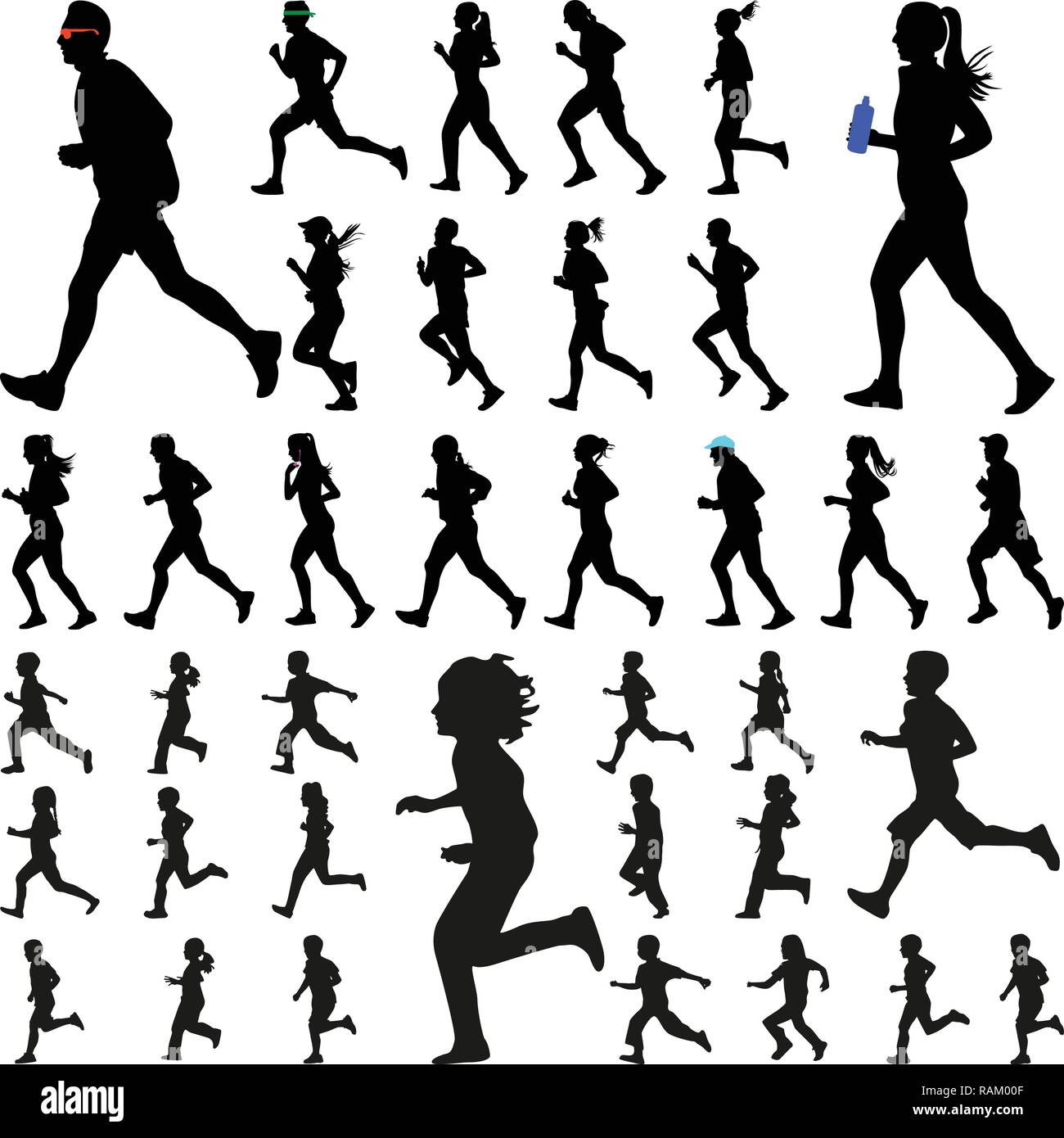 Silhouette vector runner Illustration de Vecteur