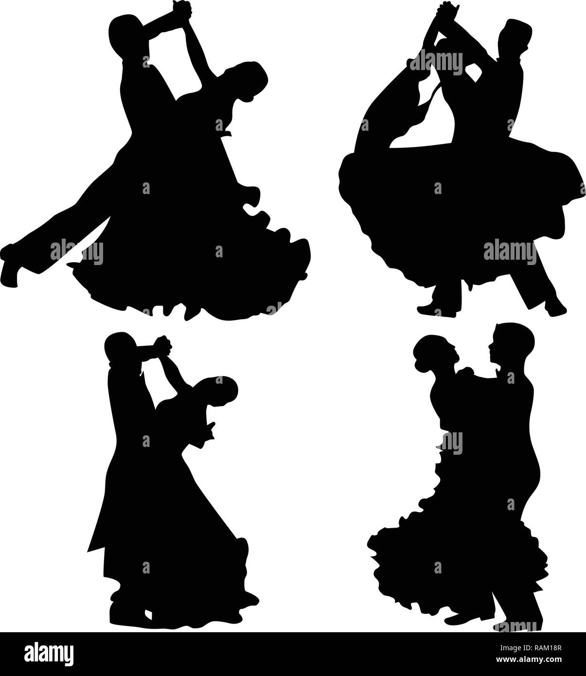 Les gens danse vecteur silhouette Illustration de Vecteur