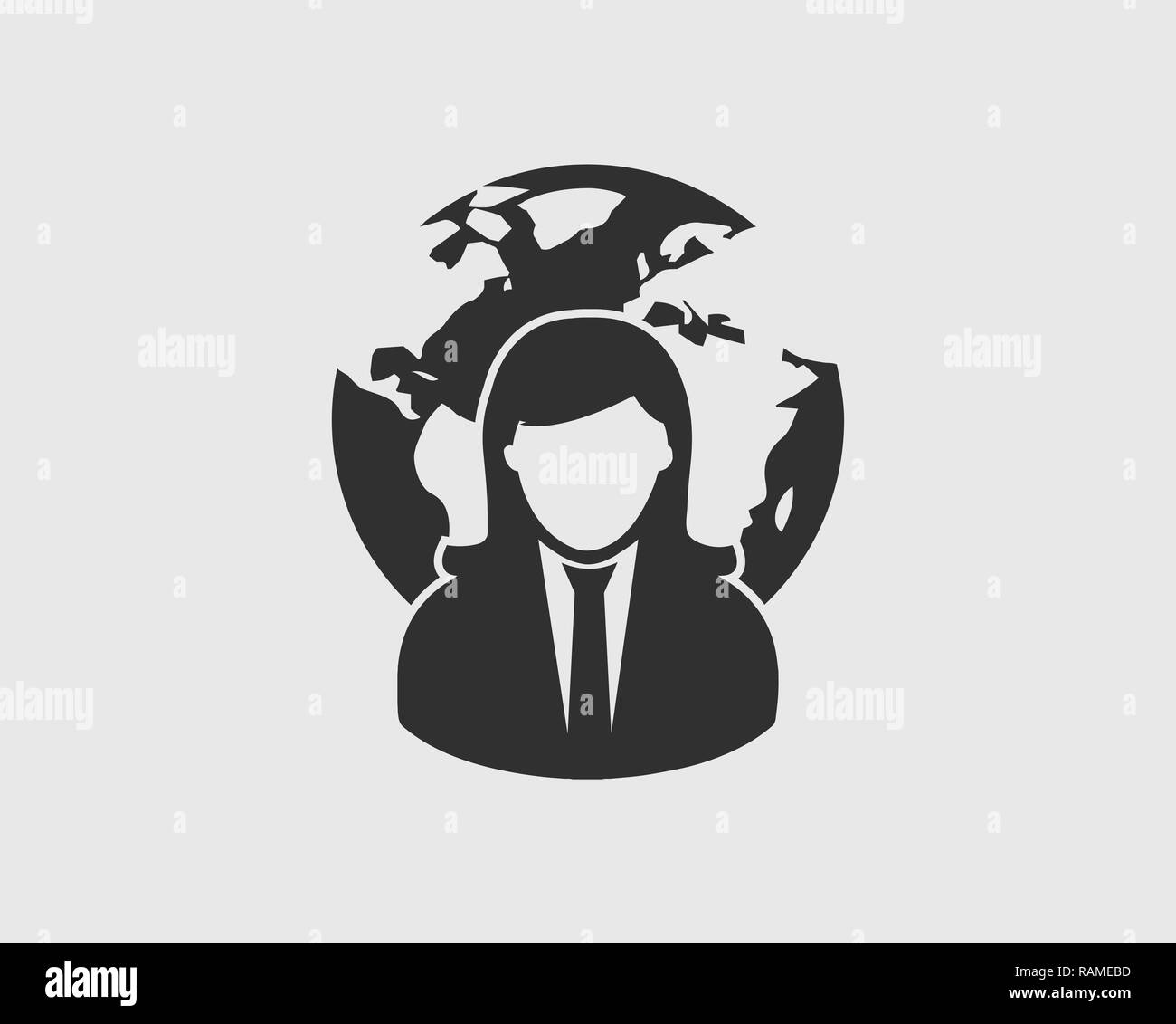 L'icône de gestion. Concept d'entreprise. Modèle plat. Illustration isolé. Illustration de Vecteur