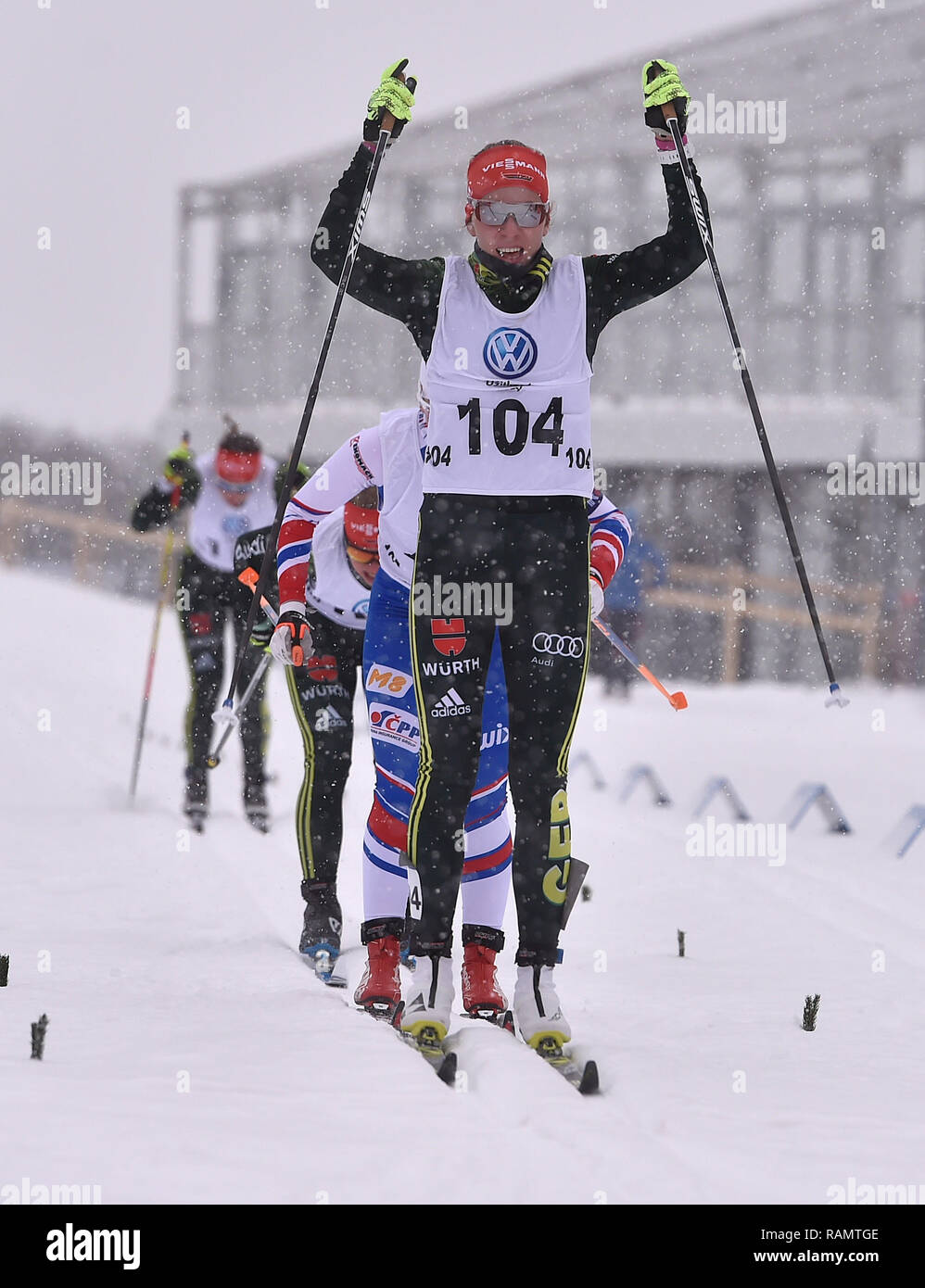 Lisa Lohmann (Allemagne) remporte au sprint junior de l'épreuve dans le ski  de fond Ski d'or OPA Cup 2019 de Nove Mesto gratuit, la République tchèque,  le 4 janvier 2019. (CTK Photo/Lubos