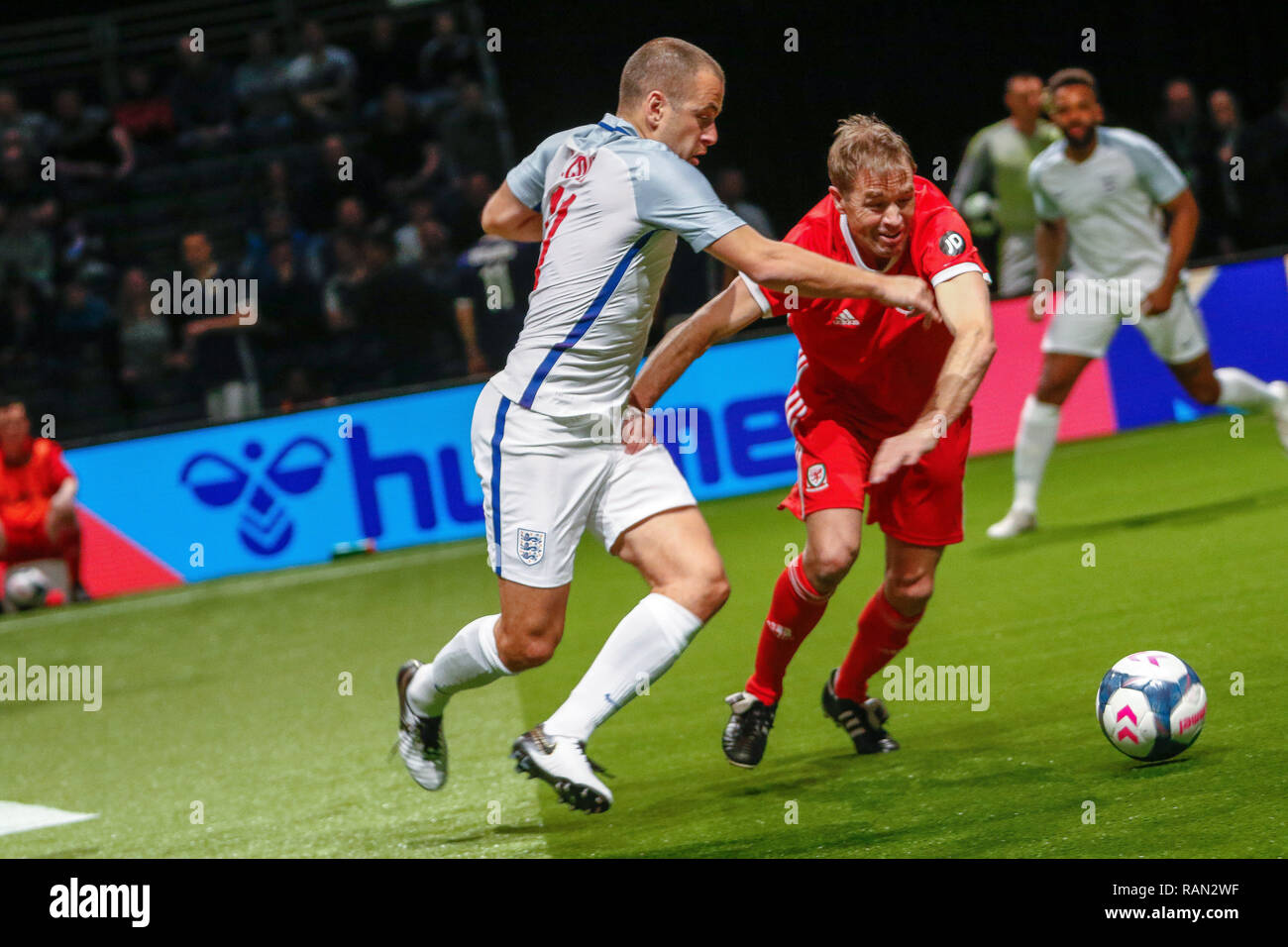 Glasgow, Ecosse, Royaume-Uni. 4 janvier, 2019. Action du jour 1 de l'étoile 6 tournoi au SEC Hydro dans Glasgow. Jeu 2 - Le Pays de Galle contre l'Angleterre Crédit : Colin Poultney/Alamy Live News Banque D'Images