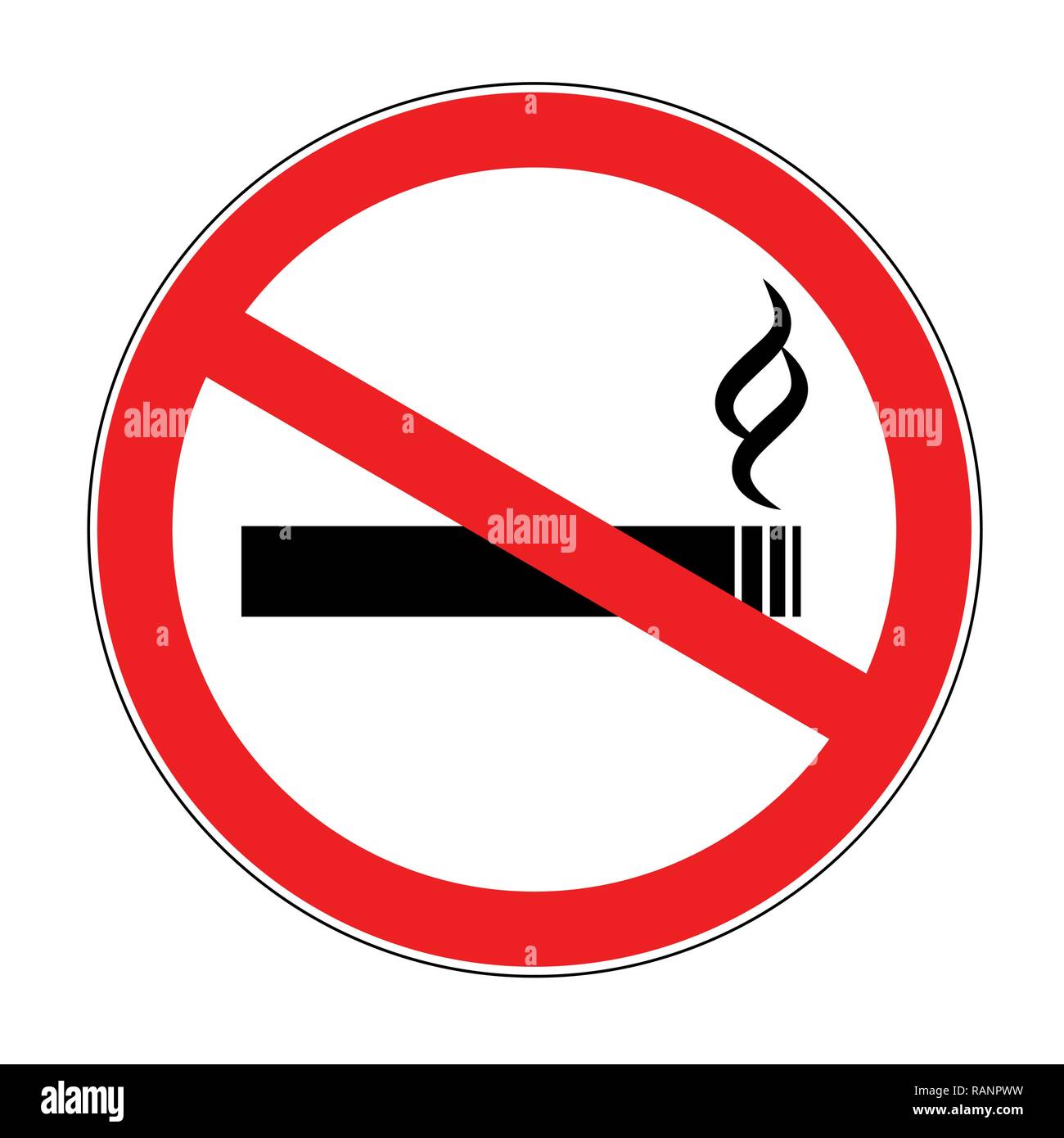 Aucun signe de fumer attention symbole pour avertir les parties communes vector illustration Illustration de Vecteur