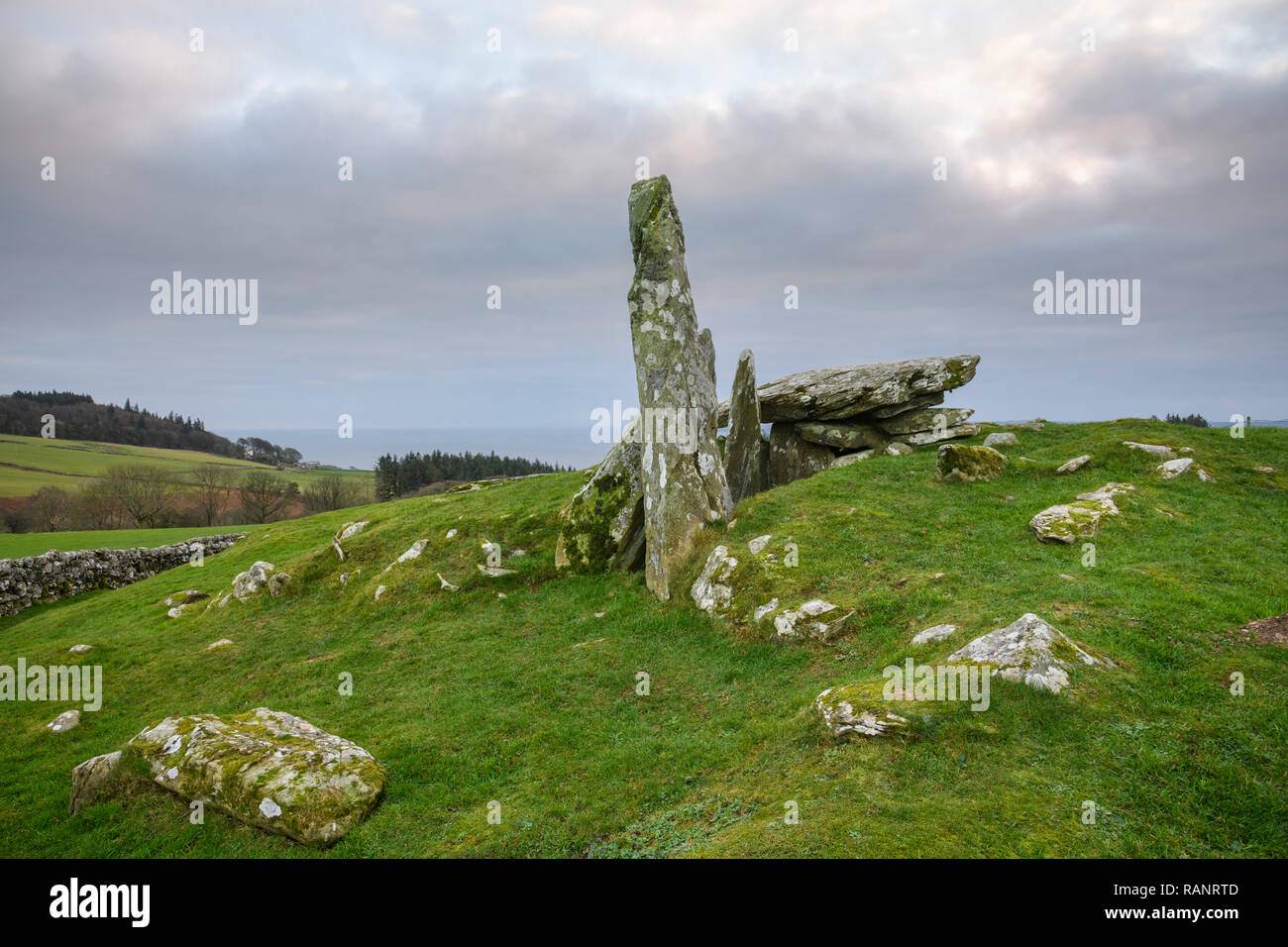 Cairn Holy 2 tombeaux néolithiques, dit être la tombe du roi écossais mythique Galdus, près de Creetown, Dumfries et Galloway, Écosse Banque D'Images