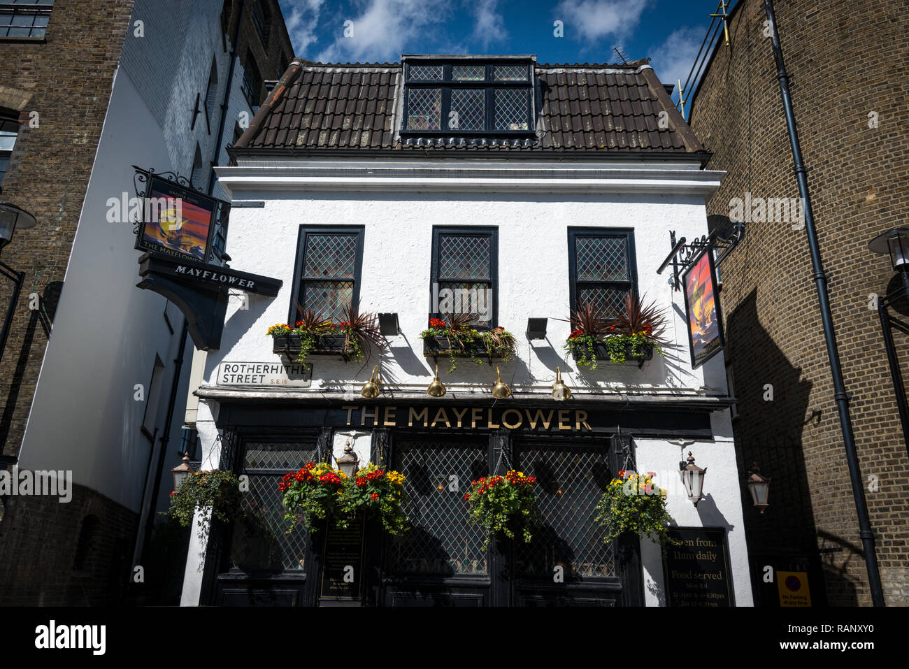 La vue extérieure de la pub Mayflower, Rotherhithe, Londres Banque D'Images