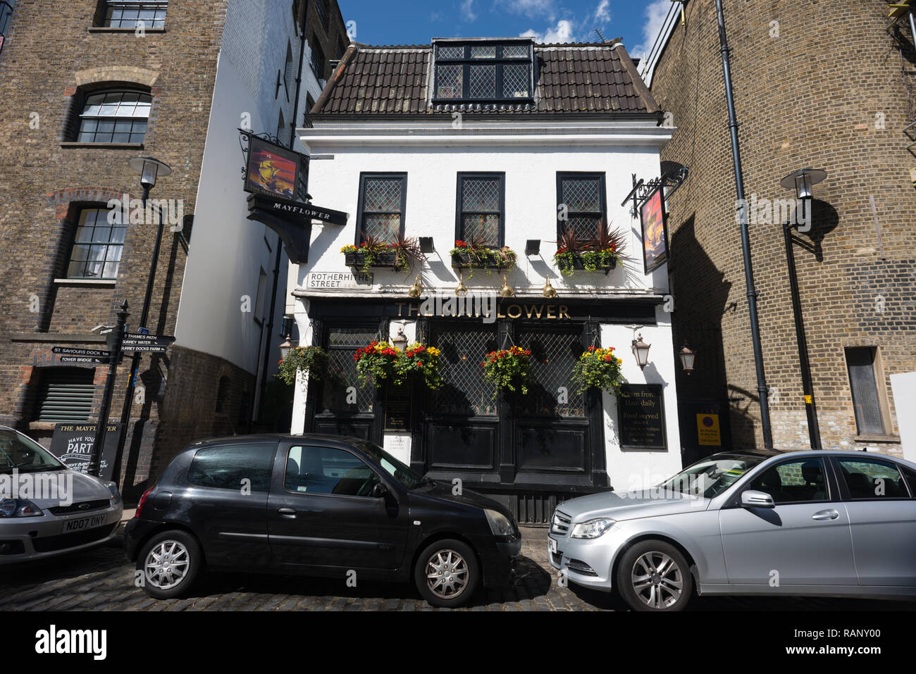 La vue extérieure de la pub Mayflower, Rotherhithe, Londres Banque D'Images