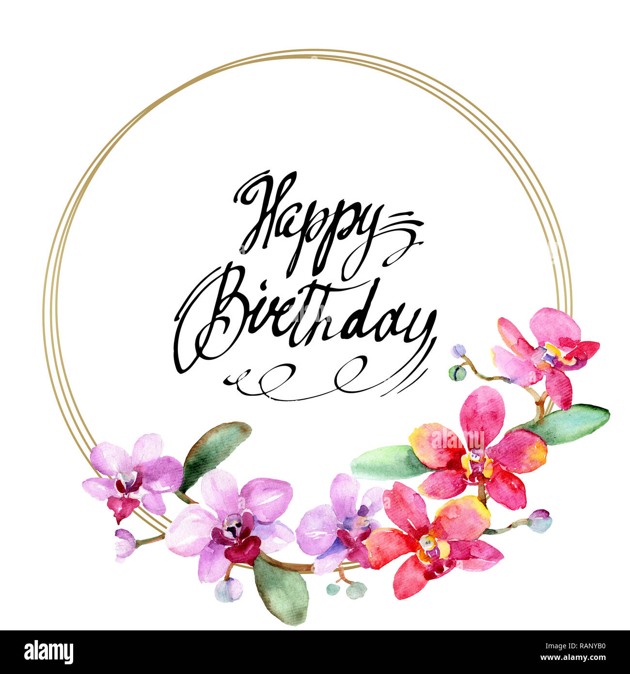 Floral fleur orchidée botanique. Lame de ressort sauvages isolés de fleurs sauvages. Contexte aquarelle illustration set. Dessin aquarelle aquarelle est la mode Banque D'Images