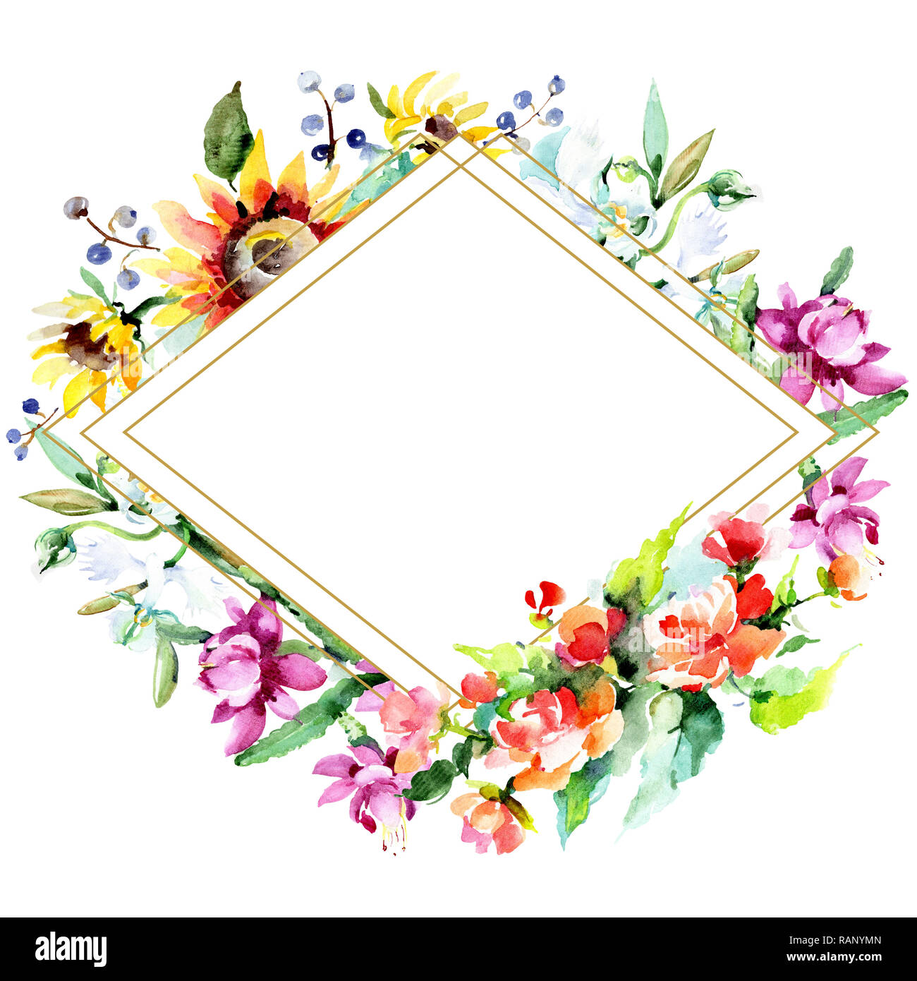 Contexte Aquarelle Bouquet Illustration Set Aquarelle