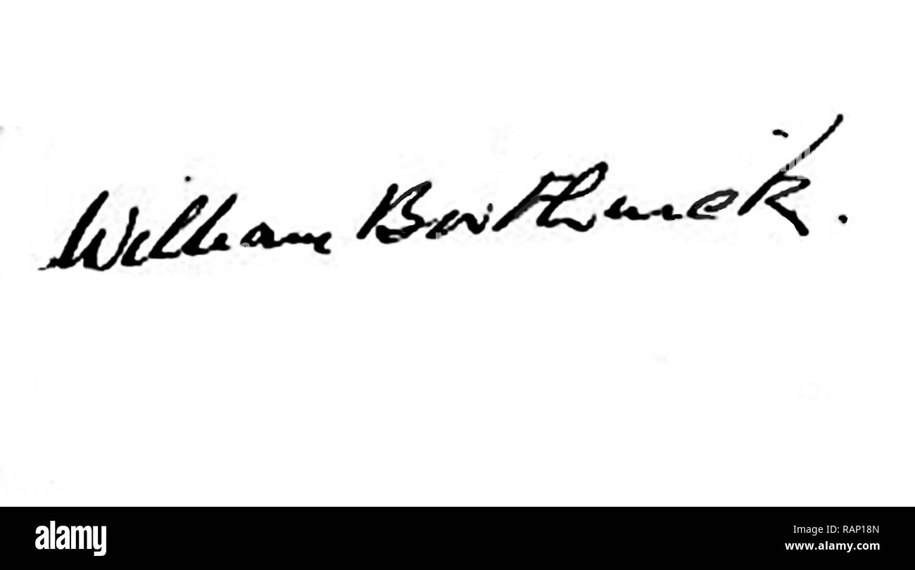 La signature de William Borthwick, qui a doté le Borthwick Institute Banque D'Images