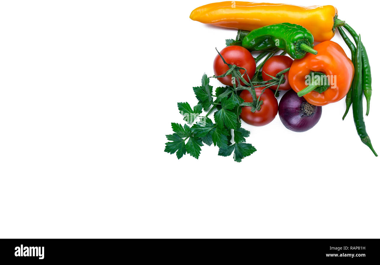 Mélange de Fruits frais Légumes crus Photo Composition Banque D'Images