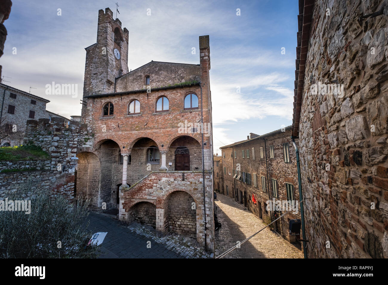 Palais municipal (Palazzo Comunale) de Suvereto, province de Livourne, Toscane, Italie Banque D'Images