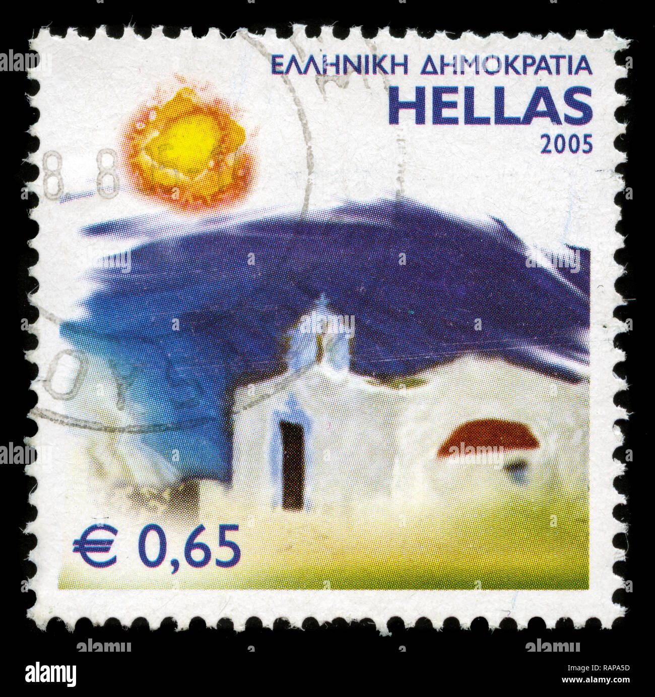 Timbre-poste de la Grèce dans le poster et philatélie série émise en 2005 Banque D'Images