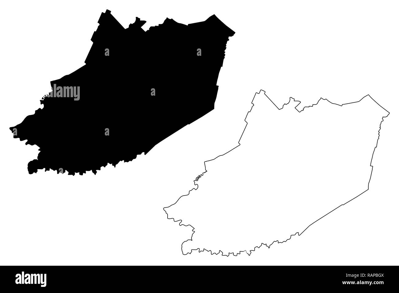 Province de Hau Giang (République socialiste du Viêt Nam, Subdivisions du Vietnam) map vector illustration, scribble sketch Tinh carte Hau Giang Illustration de Vecteur