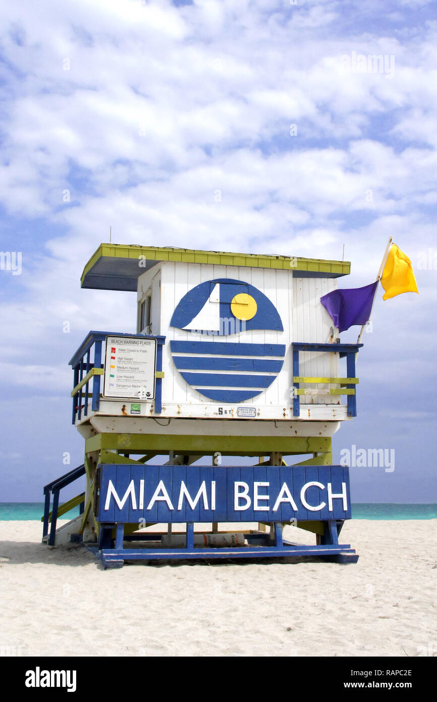 Miami Beach Lifeguard Watchtower Banque D'Images