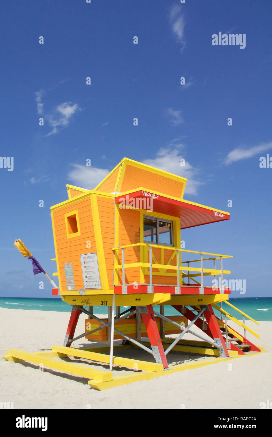 Miami Beach Lifeguard Watchtower Banque D'Images