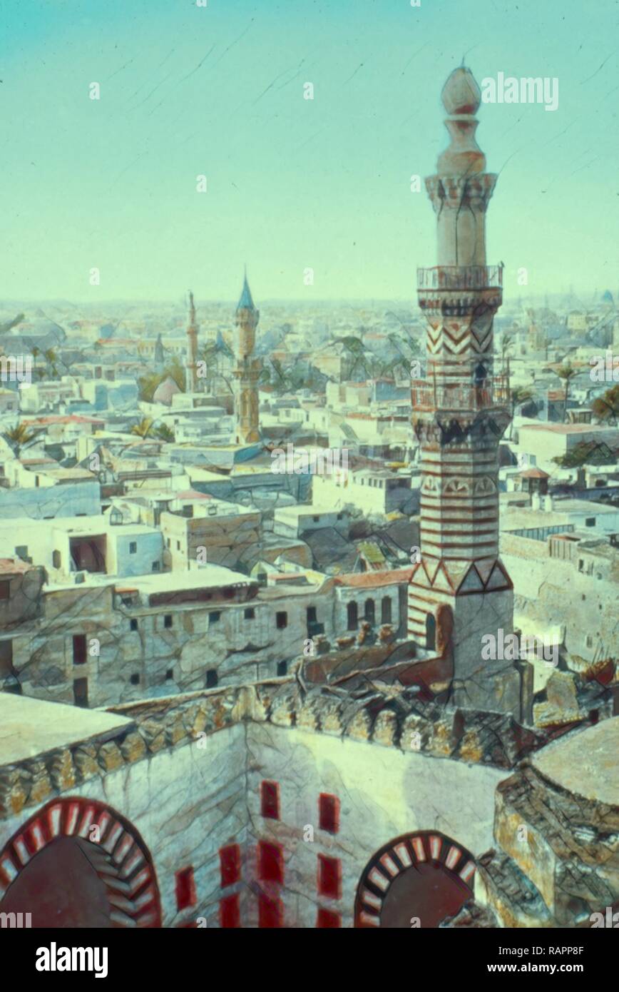 Le Caire. Le Caire de la mosquée d'Ibn Touloun. 1950, l'Egypte, Le Caire. Repensé par Gibon. L'art classique avec une touche moderne repensé Banque D'Images