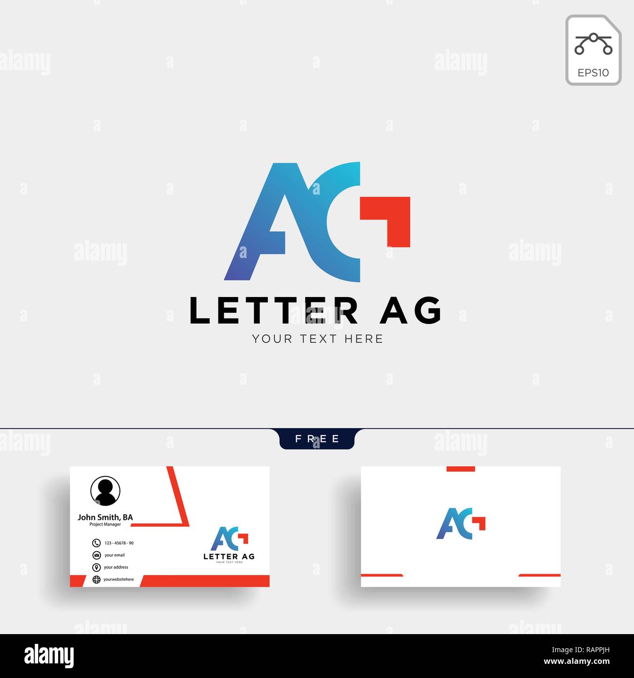 Lettre AG ou G logo création de carte de visite avec modèle Illustration de Vecteur
