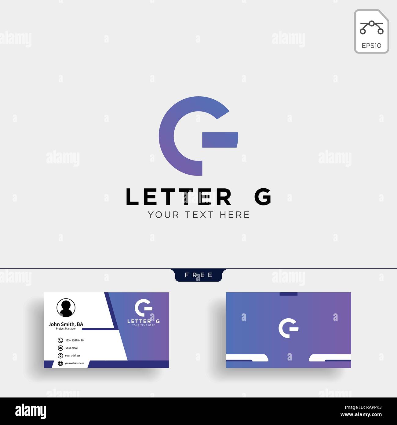 Lettre AG ou G logo création de carte de visite avec modèle Illustration de Vecteur