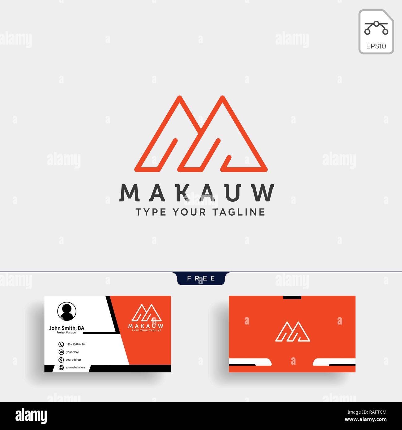 Lettre M modèle avec logo design de carte d'affaire Illustration de Vecteur