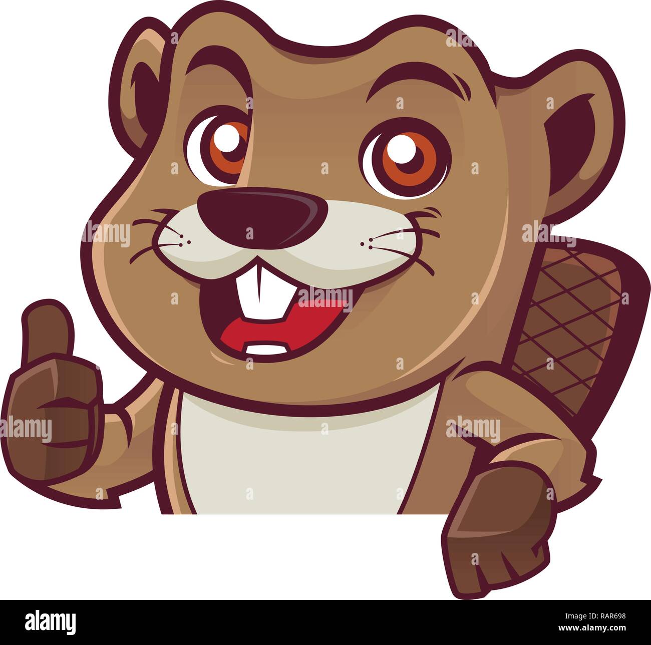 Beaver Behind Sign Illustration de Vecteur