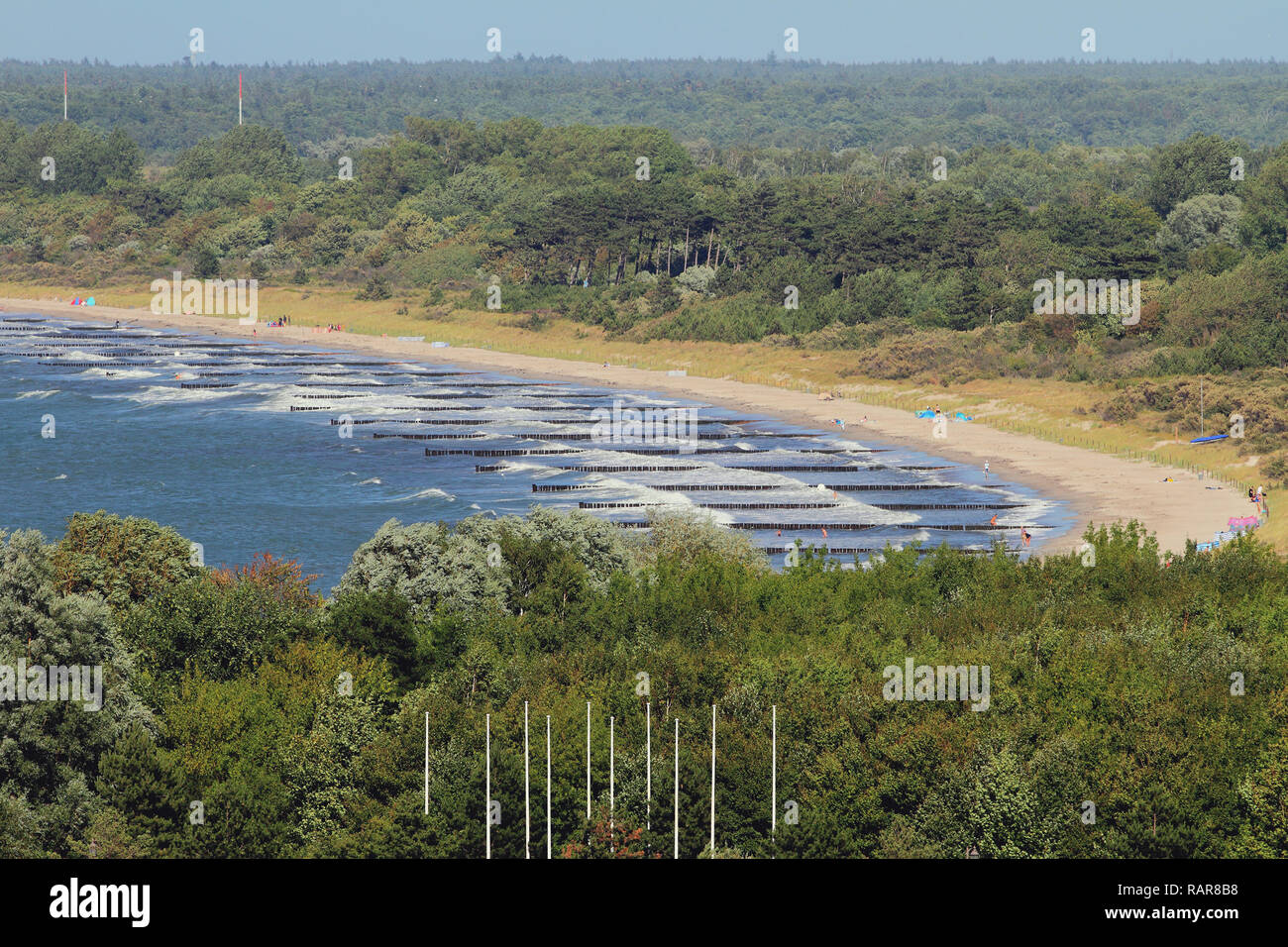 Plage sur la langue de sable. , De Warnemunde, Allemagne Banque D'Images